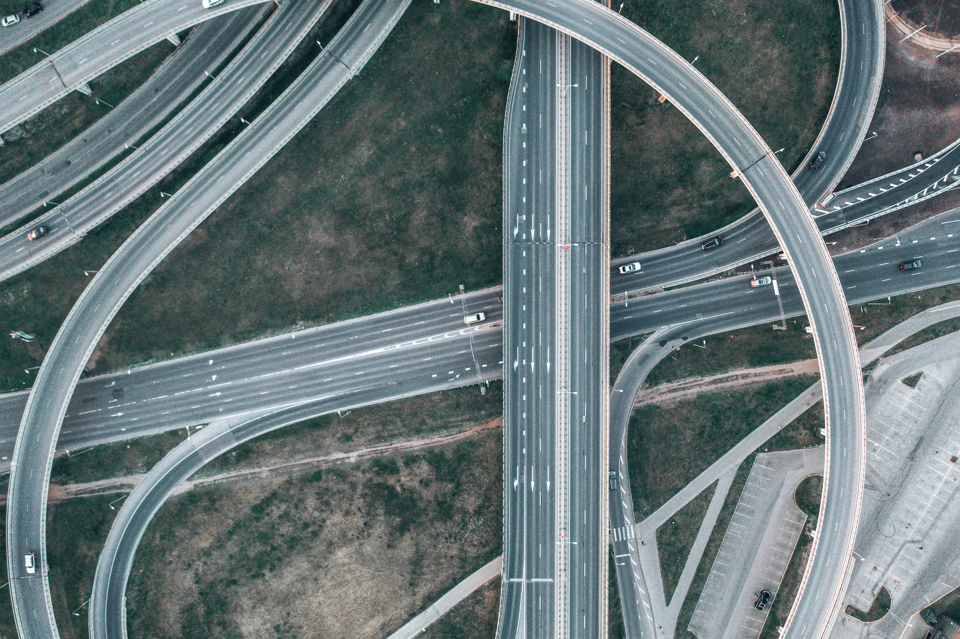 Aerial view of highway network
